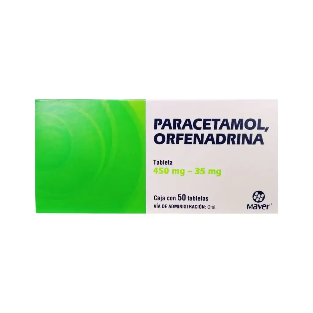PARACETAMOL/ORFENADRINA 450/35MG MAVER TABLETAS CON 50 (GI)