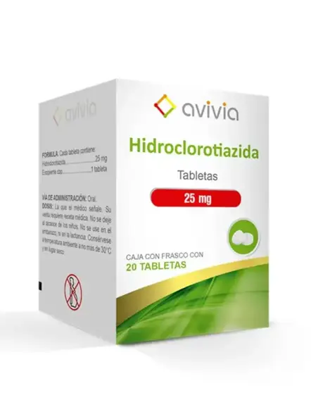 HIDROCLOROTIAZIDA AVIVIA 25MG TABLETAS CON 20 (GI)