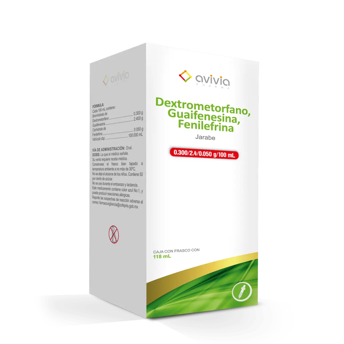 DEXTRO/GUAI/FENI AVIVIA JBE 118ML (GI)