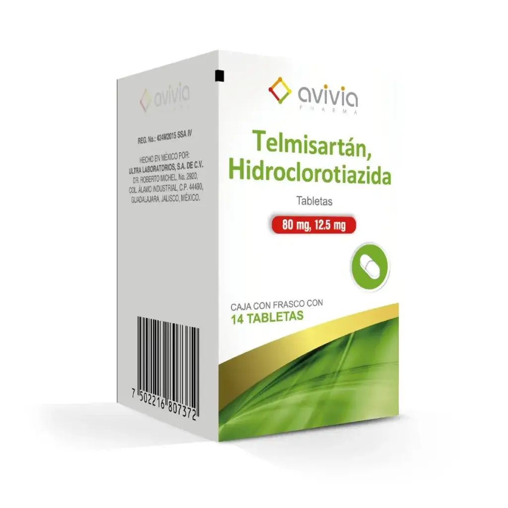 TELMISARTAN/HIDROCLOROTIAZIDA AVIVIA 80/12.5MG TABLETAS CON 14 (GI)