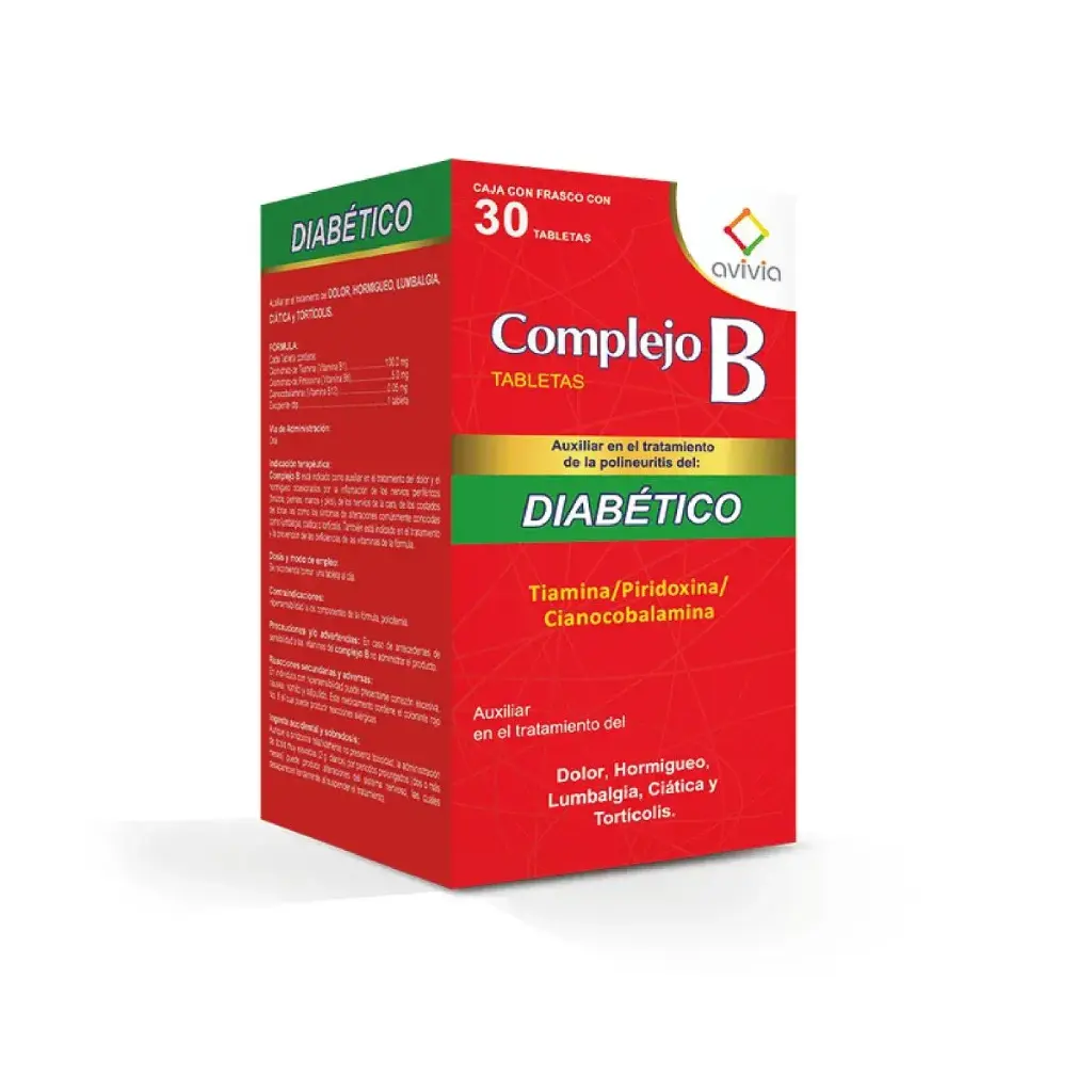 COMPLEJO B DIABETICO AVIVIA TABLETAS CON 30 (GI)