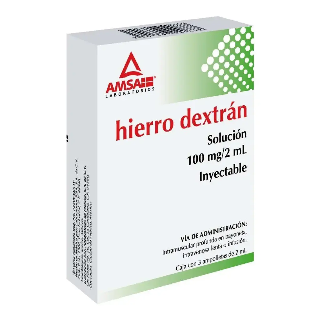 HIERRO DEXTRAN AMSA 100MG/2ML AMPOLLETA CON 3 (GI)