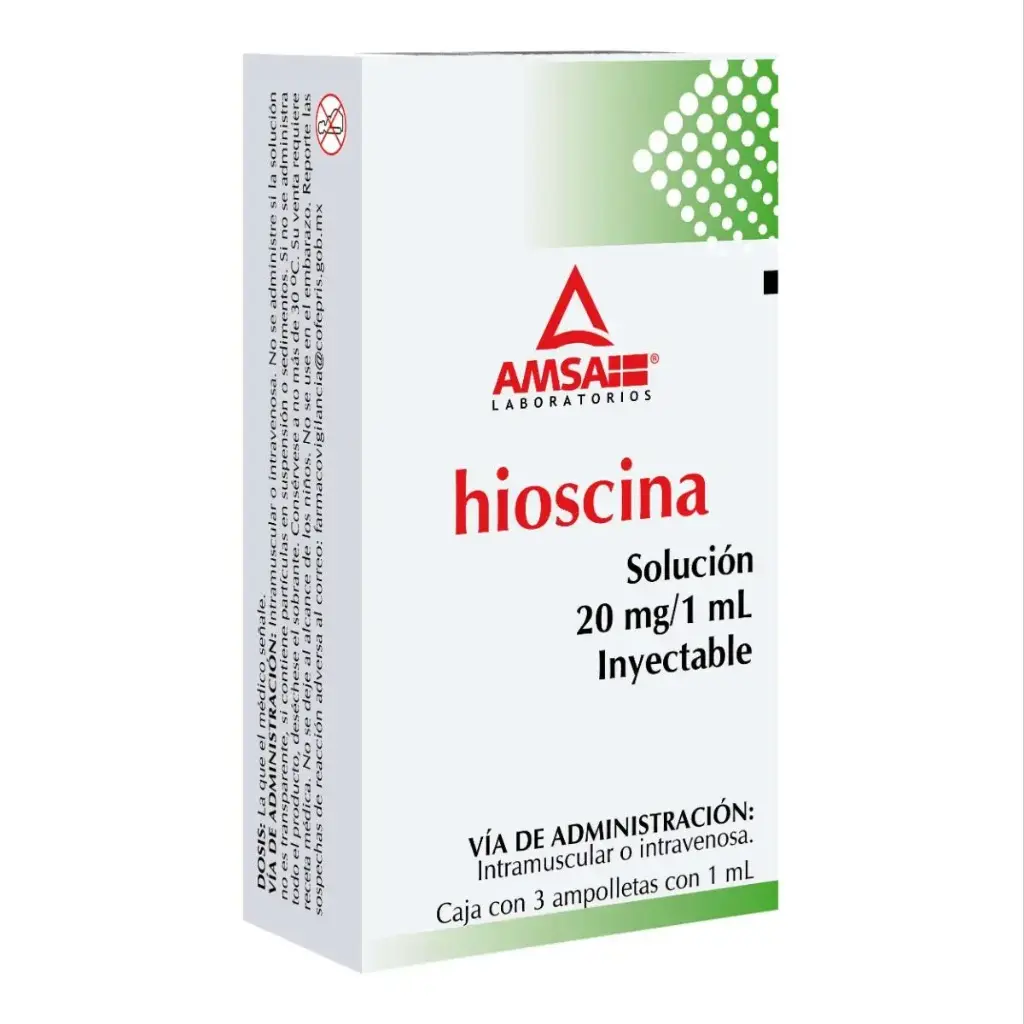 HIOSCINA AMSA 20MG/1ML AMPOLLETA CON 3 (GI)