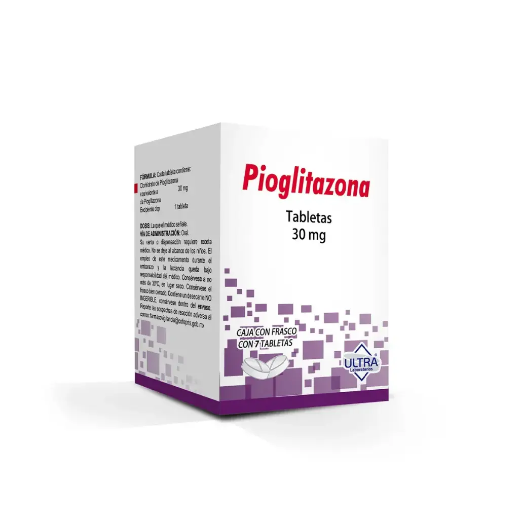 PIOGLITAZONA ULTRA 30MG TABLETAS CON 7 (GI)