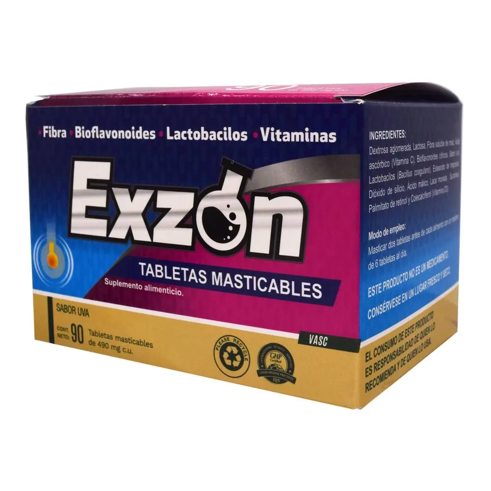 EXZON TABLETAS MASTICABLES C/90 (GI)