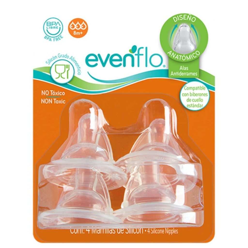 MAMILA EVFLO SIL ANAT JGO 3+1 GOTAS
