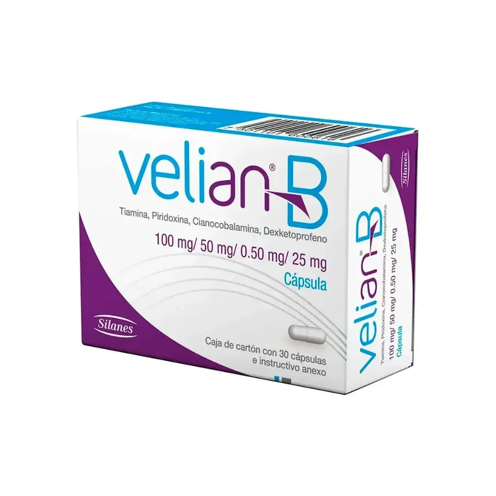 VELIAN B 100/50/0.50/25MG CAPSULAS C/30