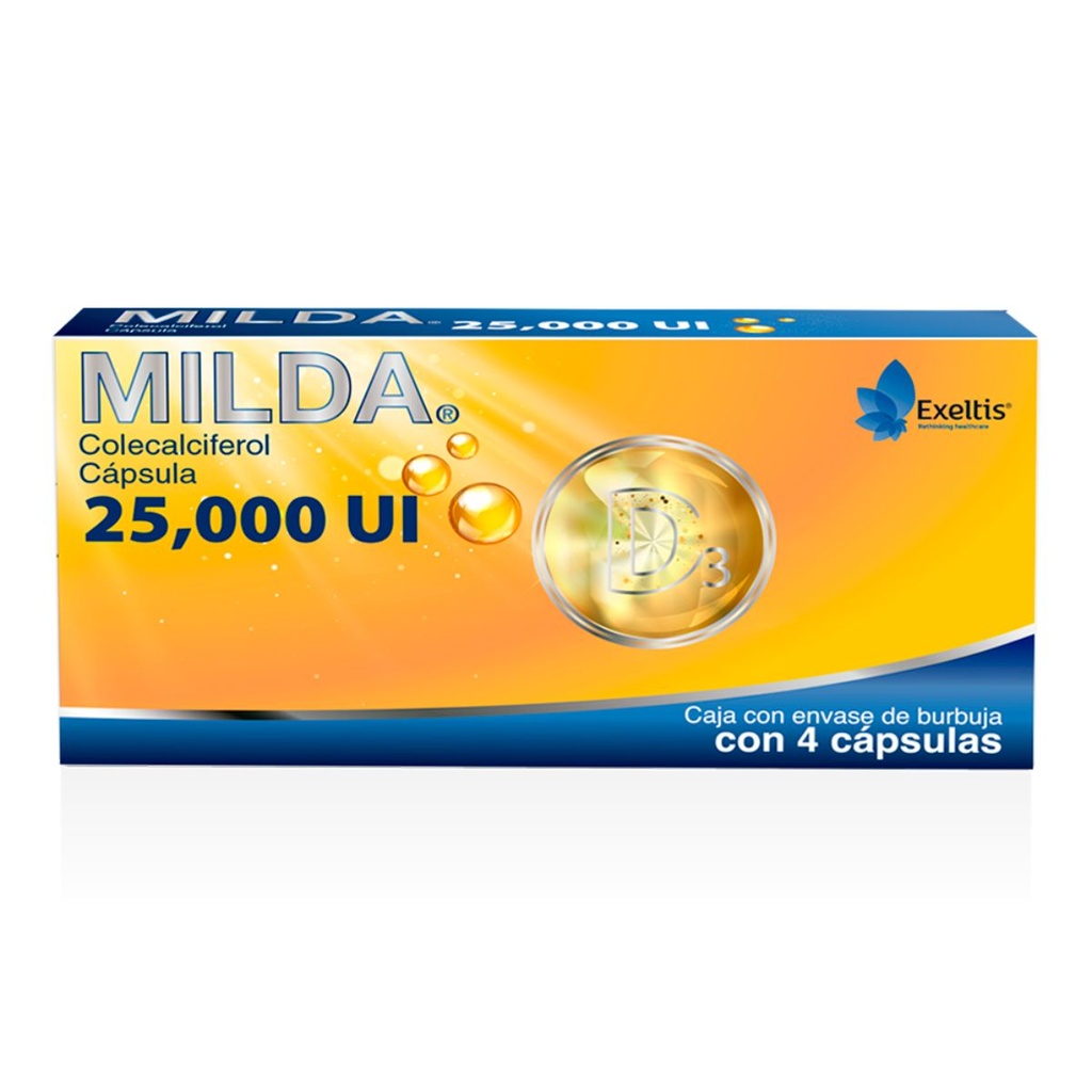 MILDA 25000UI CAPSULAS C/4