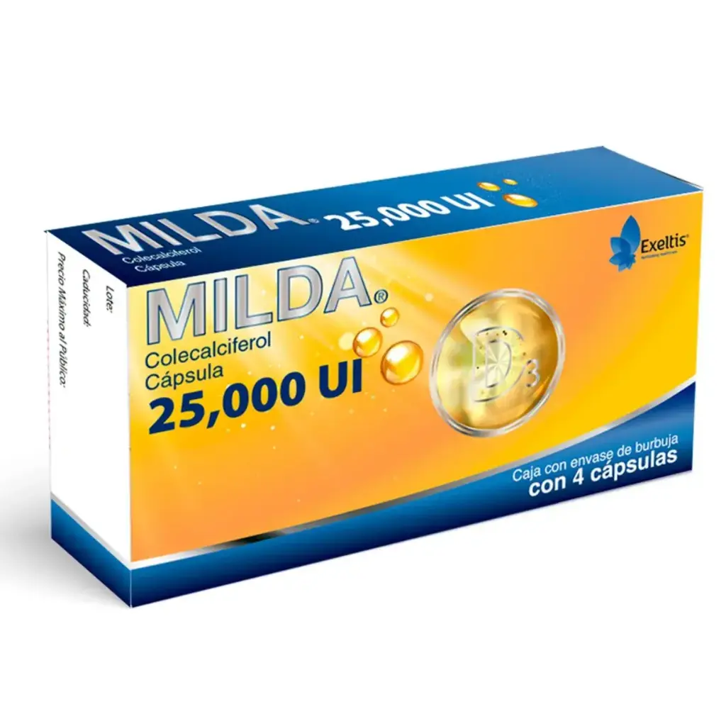 MILDA 25000UI CAPSULAS C/4