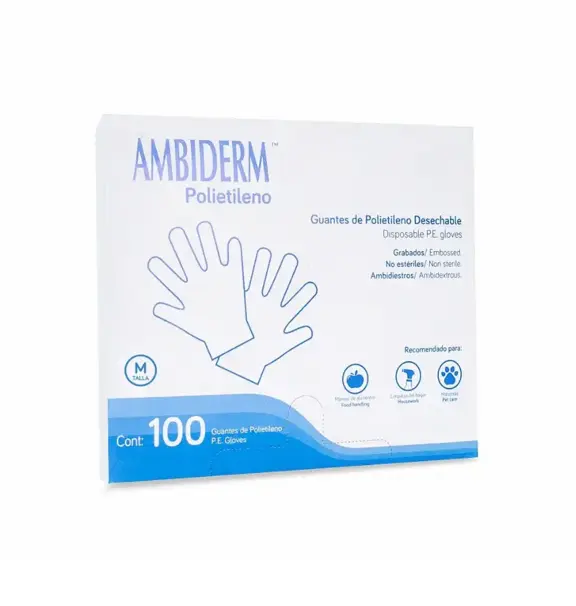 GUANTE AMBIDERM POLIETILENO MED C/100