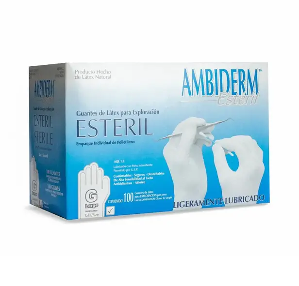 GUANTE AMBIDERM ESTERIL GRANDE C/100