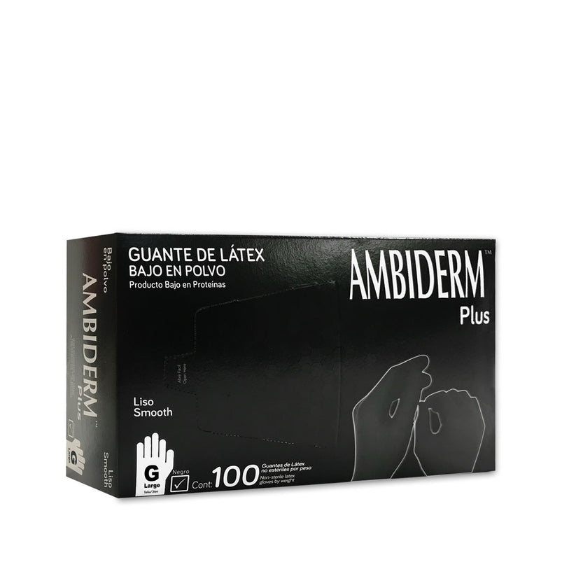 GUANTE AMBIDERM PLUS NEGRO GRANDE C/100*