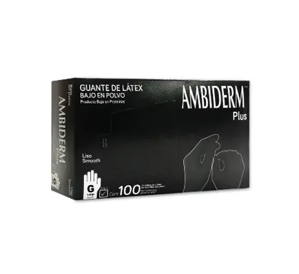 GUANTE AMBIDERM PLUS NEGRO GRANDE C/100*