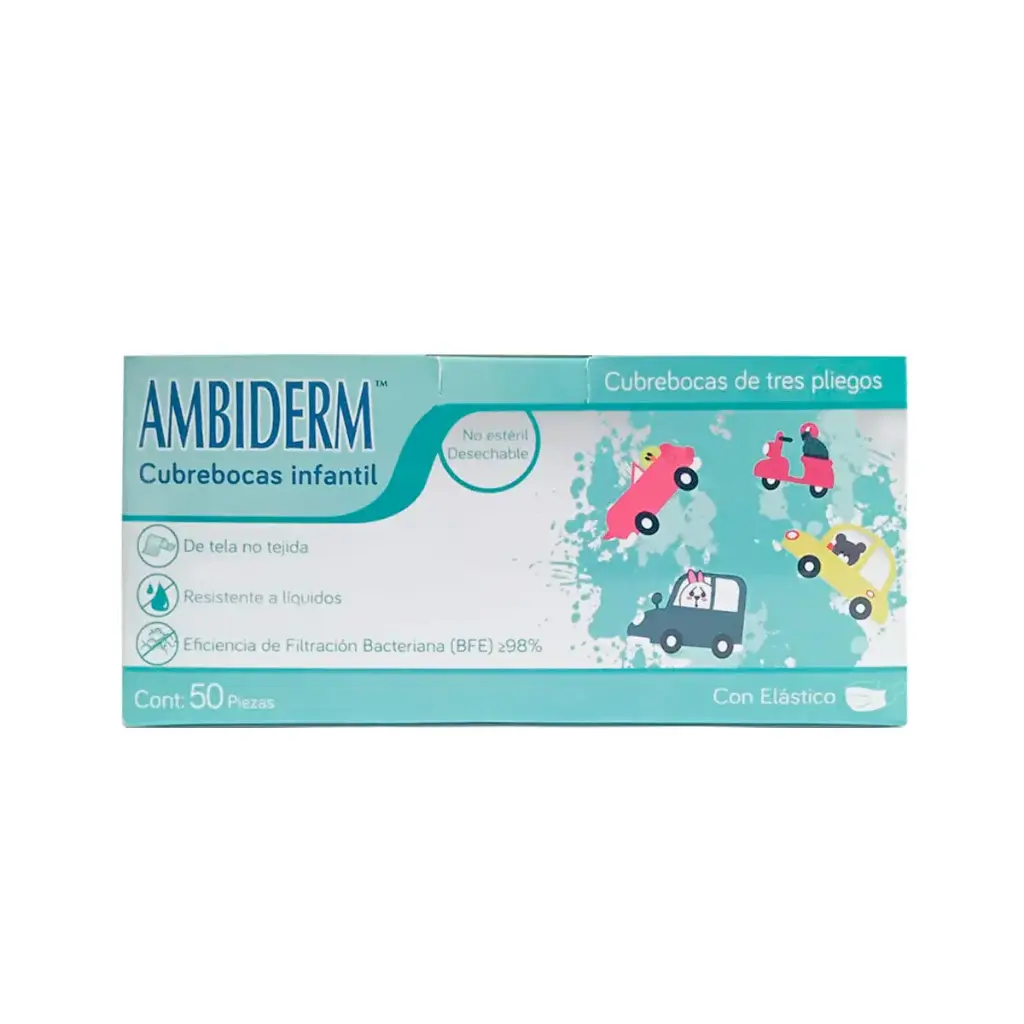 CUBREBOCAS INF AMBIDERM VERDE CARROS C/50 *