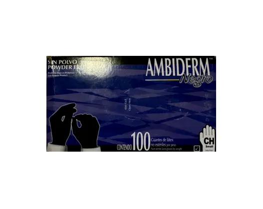 GUANTE AMBIDERM TEXT NEGRO CH C/100