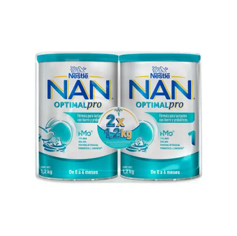 LECHE NAN 1 OPTIPRO 0-6M 1.2KG 2PACK