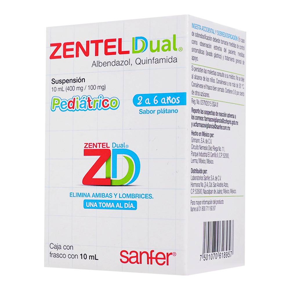 ZENTEL DUAL 400/100MG SUSPENSION 10ML