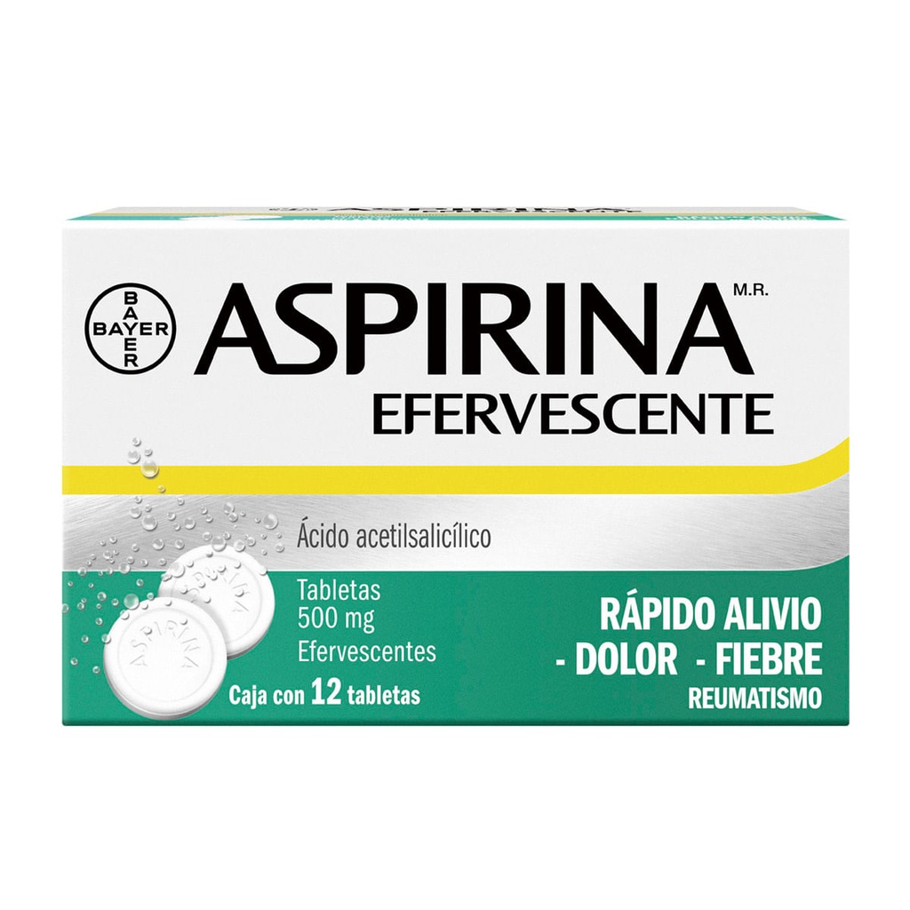 ASPIRINA EFERV 500MG TABLETAS C/12