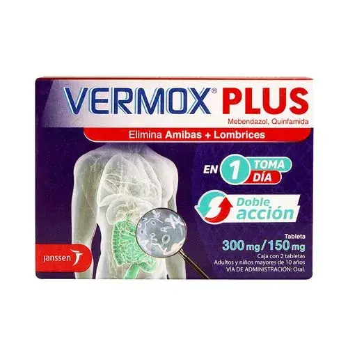 VERMOX-PLUS 300/150MG TABLETAS C/2