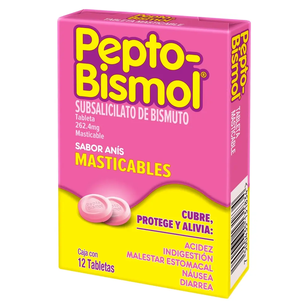 PEPTO-BISMOL TABLETAS MASTICABLES C/12
