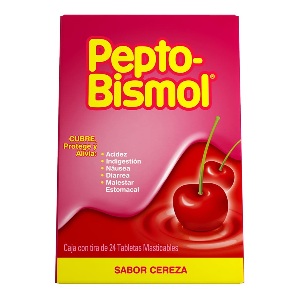 PEPTO-BISMOL CEREZA TABLETAS MASTICABLES C/24