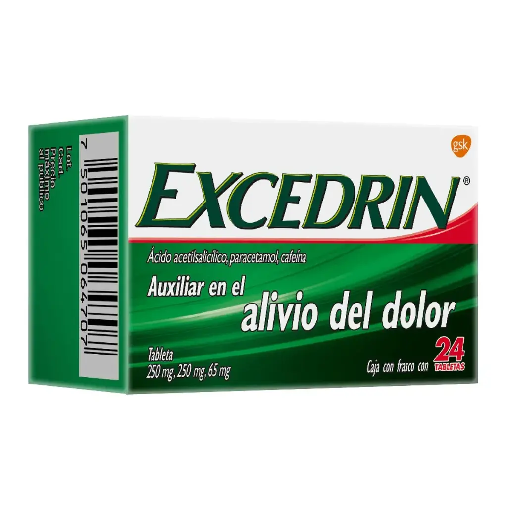 EXCEDRIN 250/250/65MG A DEL DOLOR TABLETAS C/24