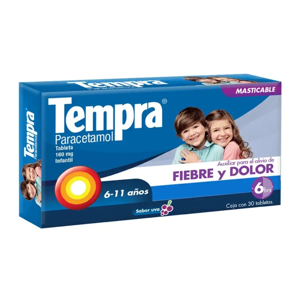 TEMPRA MASTICABLES UVA 160MG TABLETAS C/30