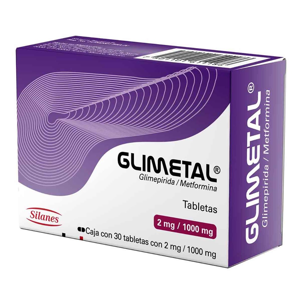 GLIMETAL 2/1000MG TABLETAS C/30