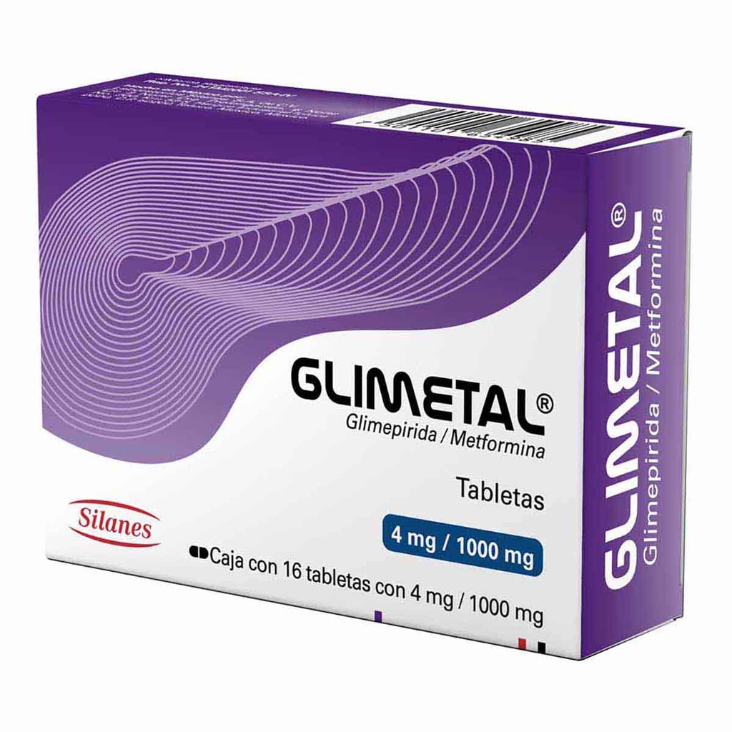 GLIMETAL 4/1000MG TABLETAS C/16