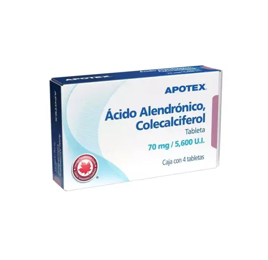 ACIDO ALENDRO/COLECALCIFEROL APOTEX 70MG/5600UI TAB C/4 (GI)