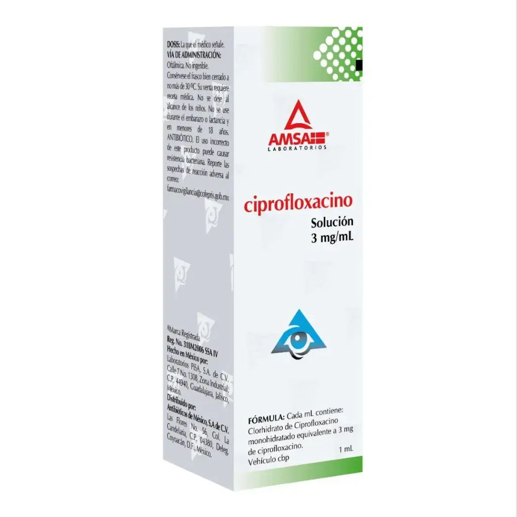 CIPROFLOXACINO AMSA 3MG/ML GOTAS OFT 5ML (GI)