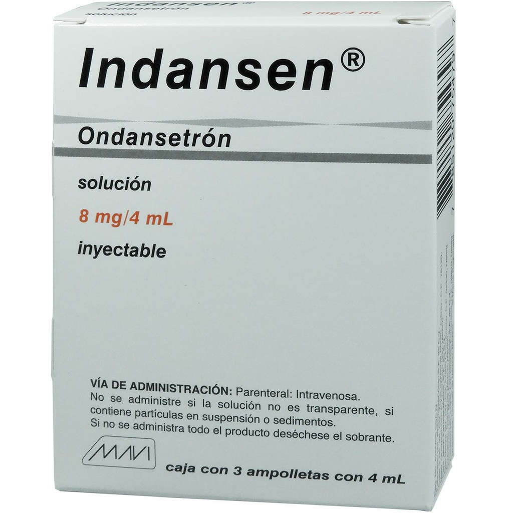 INDANSEN 8MG/4ML SOLUCION INYECTABLE C/3 (GI)