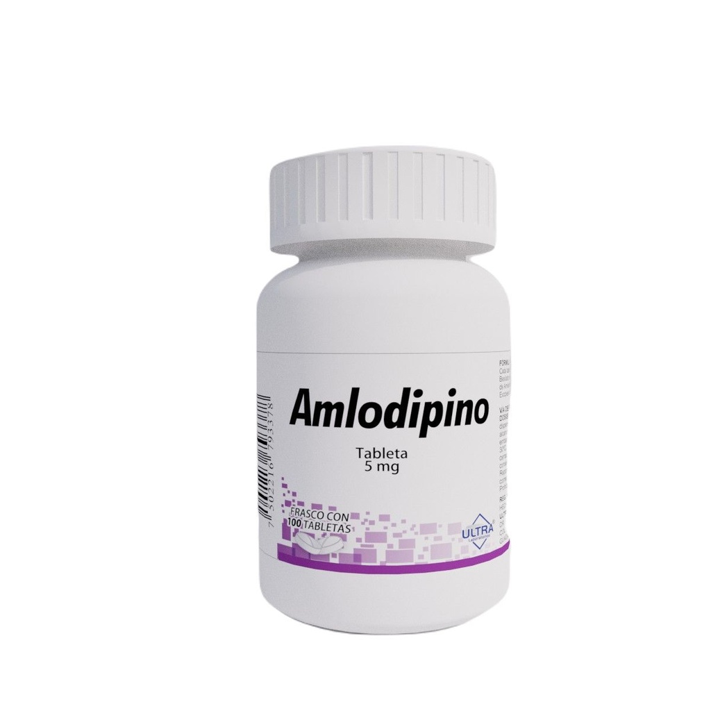 AMLODIPINO ULTRA 5MG TABLETAS C/100 (GI)