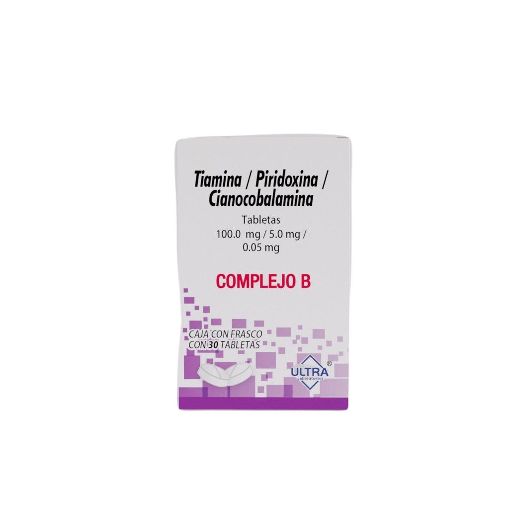 COMPLEJO B ULTRA 100/5/0.05MG TABLETAS C/30 (GI)