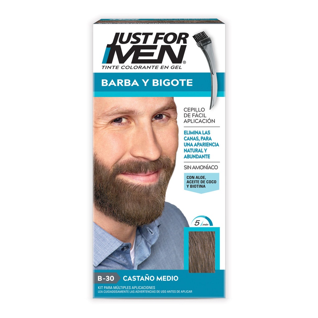 TINTE JUST F-MEN BARBA/BIGOTE CASTAÑO MEDIO 28.4G *