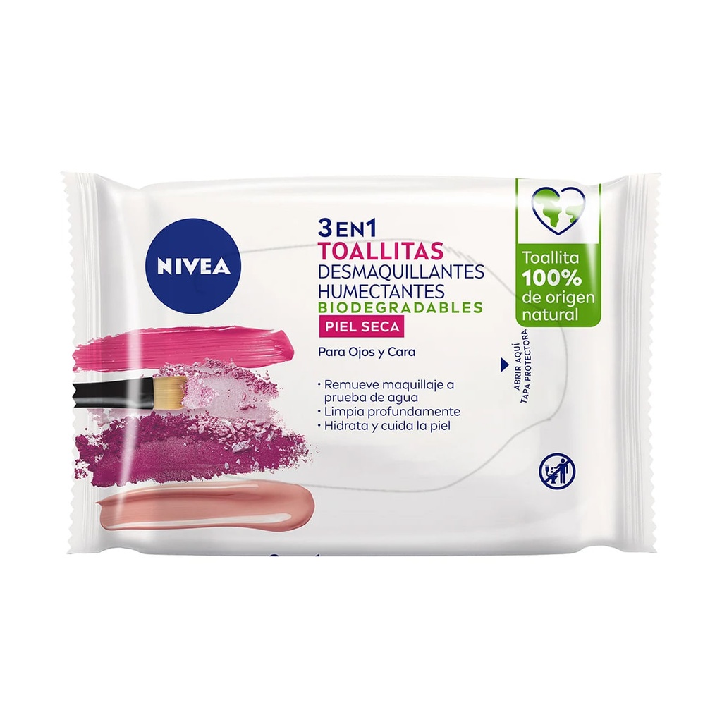 TOALLAS DESMAQ NIVEA 3EN1 P/SECA C/25N *