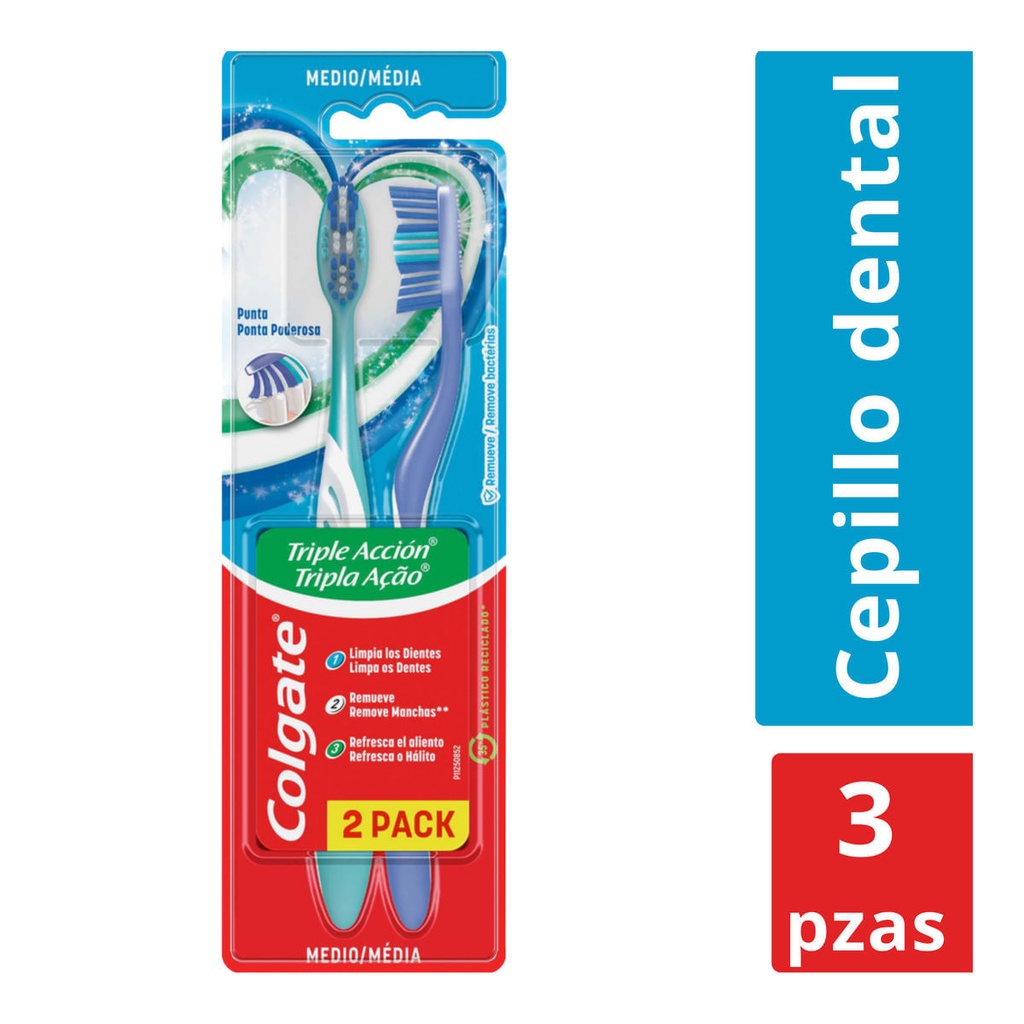 CEPILLO DENTAL COLGATE TRIPLE ACCION 2X1 *