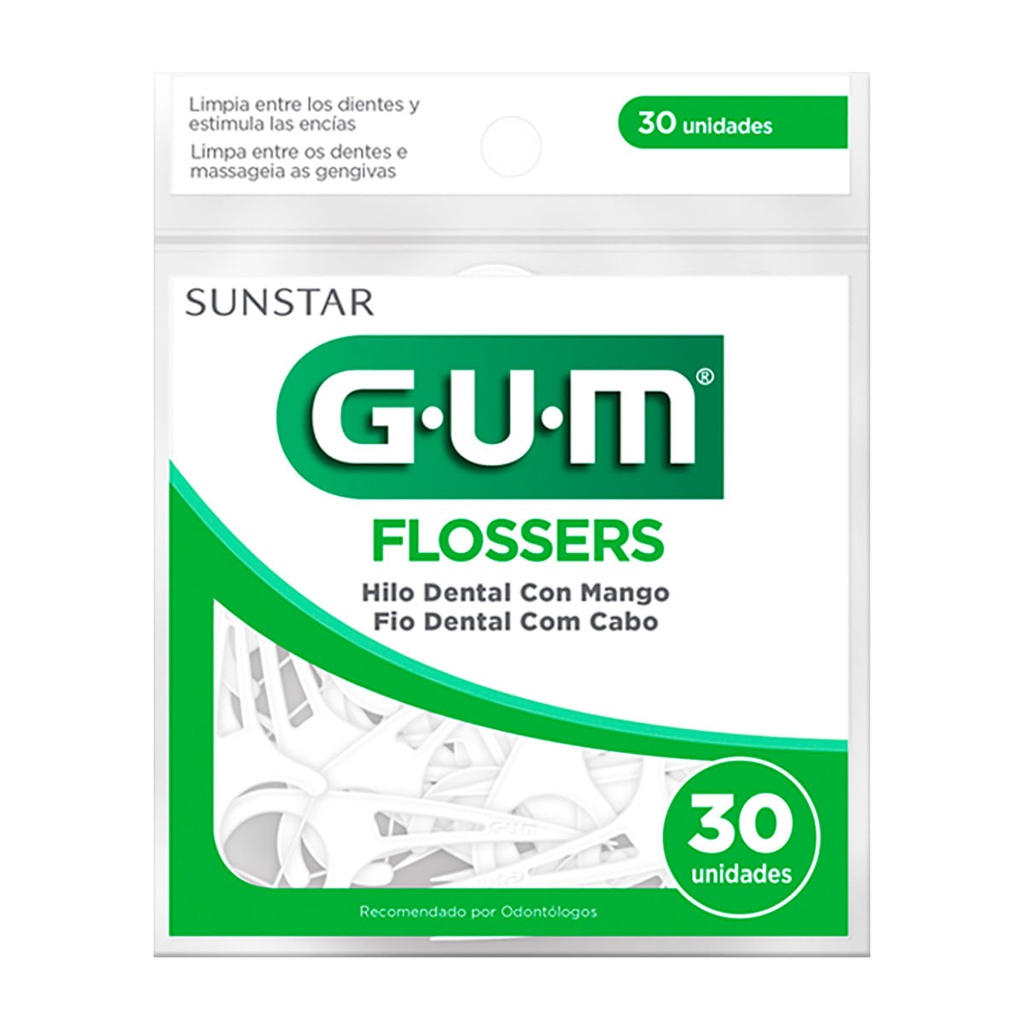 PALILLOS GUM FLOSSERS BLANCOS C/30