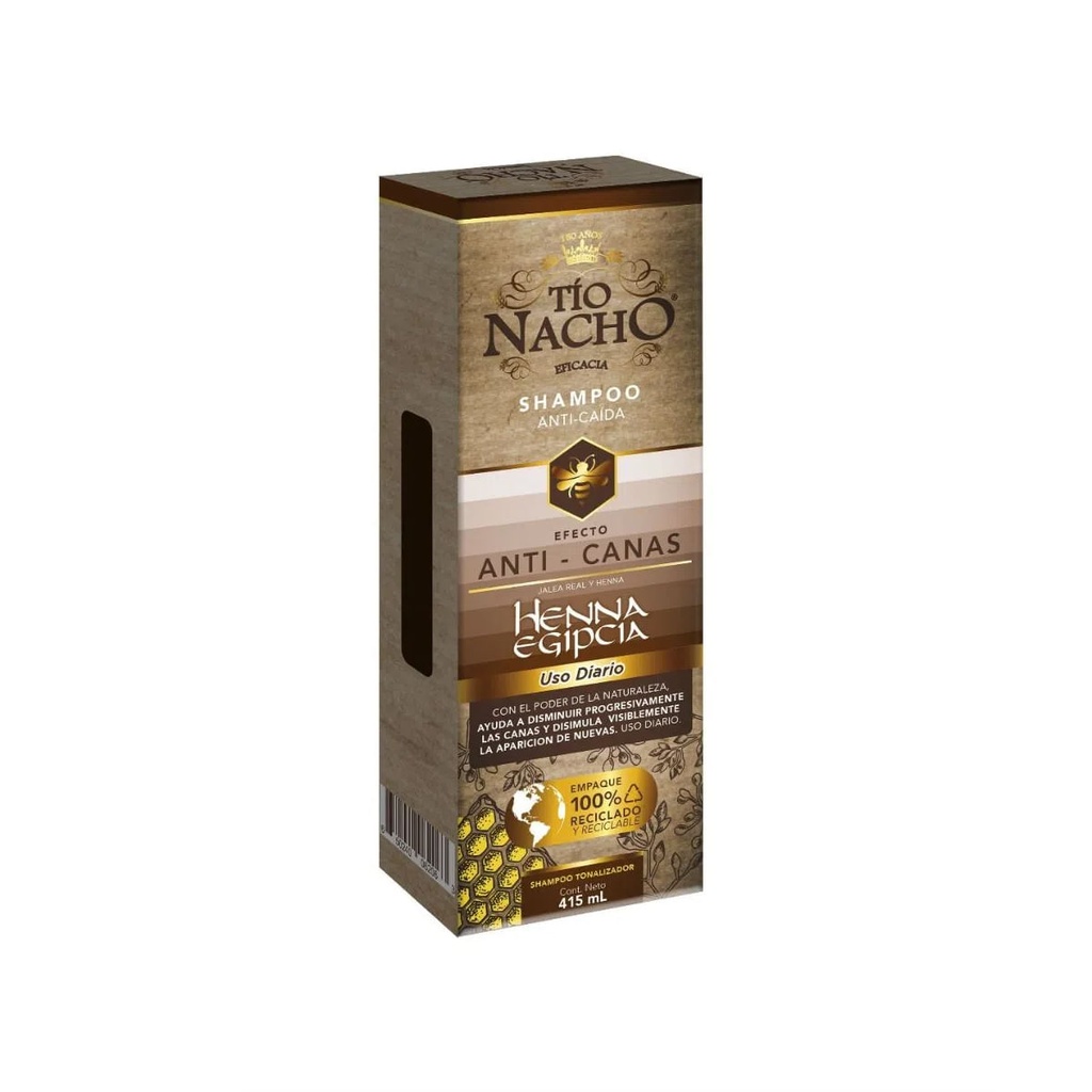 SHAMPOO TIO NACHO ANTI-CANAS HENNA EGIPCIA 415ML *