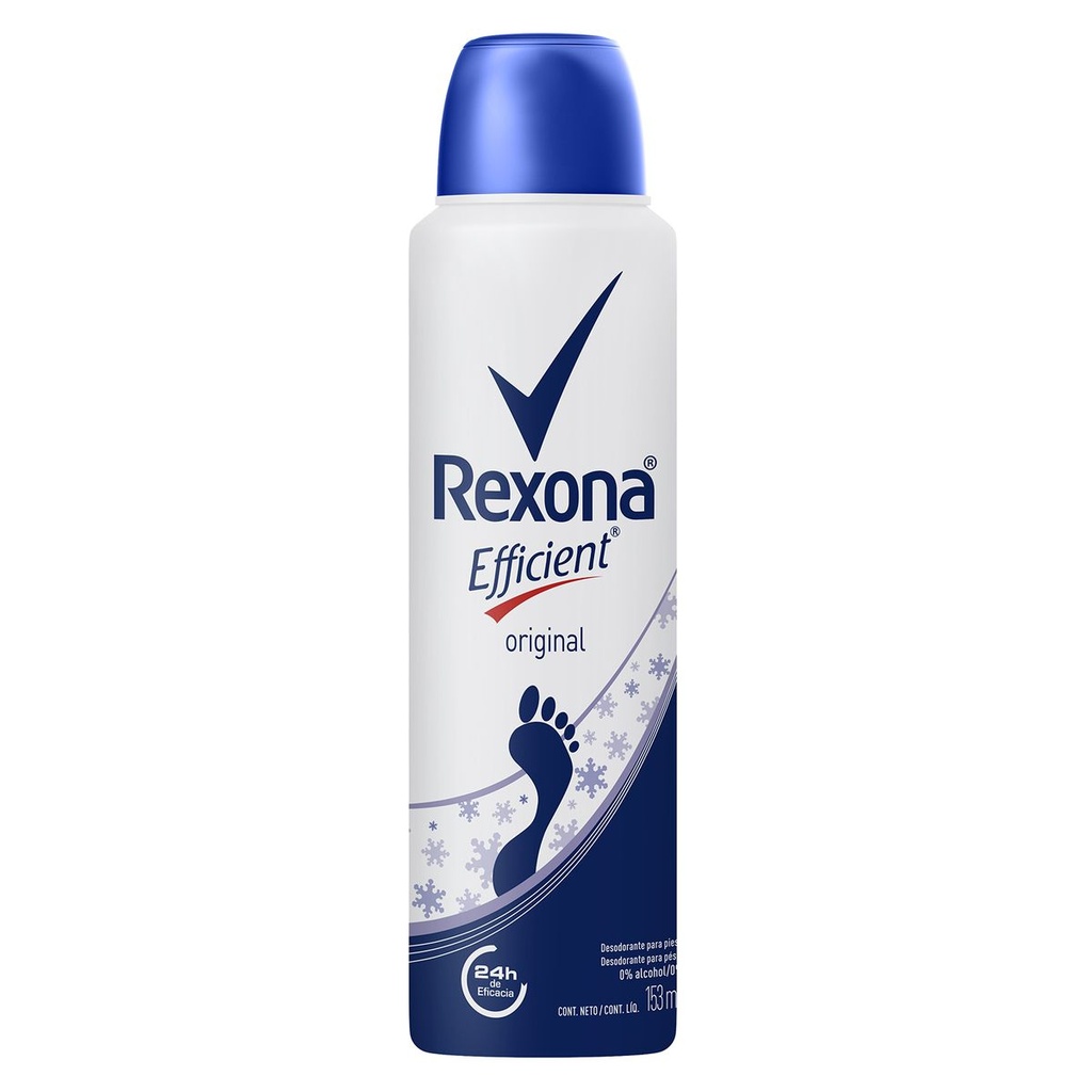 DESODORANTE REXONA EFFICIENT ORIGINAL PIES 153ML *