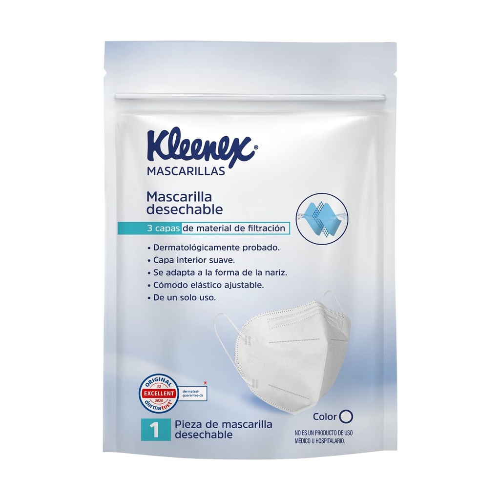 MASCARILLA KLEENEX DES 3CAP BLANCO *