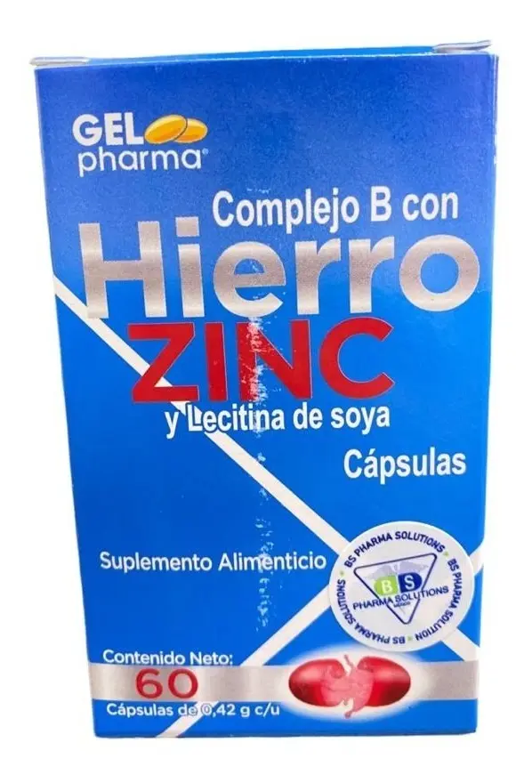 HIERRO Y ZINC CON COMPLEJO B GELPHARMA CAPSULAS C/60 (GI)