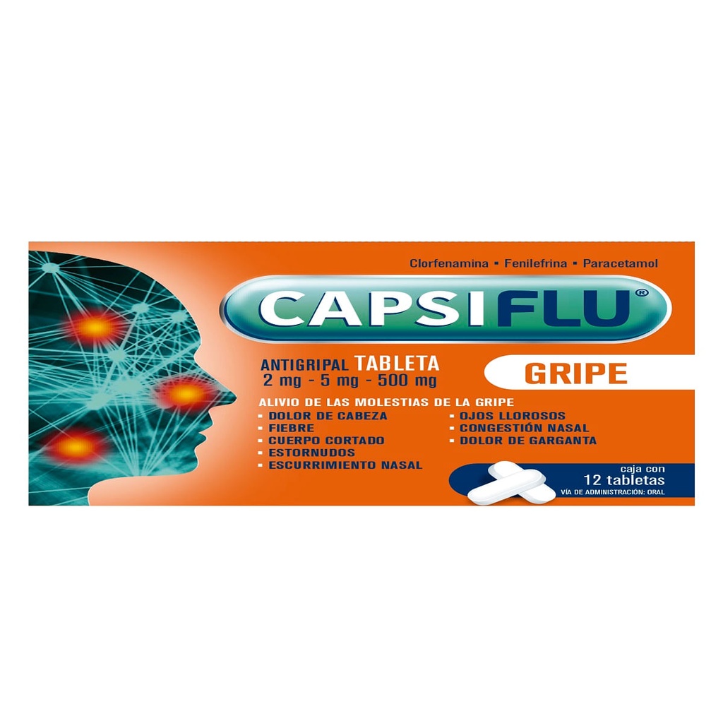 CAPSIFLU TOTAL 500/2/5 MG CAPS C/12 (GI)