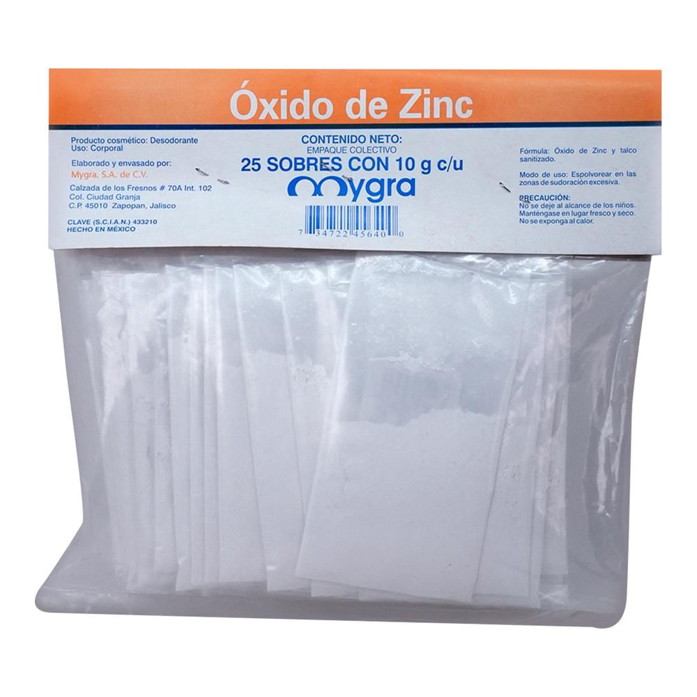 OXIDO ZINC MYGRA 10G SOBRES C/25