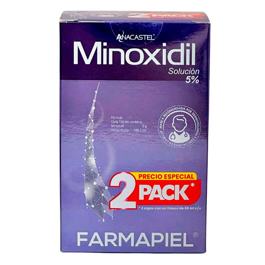 MINOXIDIL SOL 5% FCO 60ML 2 PACK *
