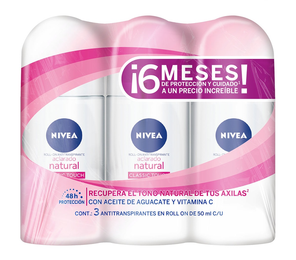 DESODORANTE NIVEA A-NAT TOUCH R-ON 50ML *