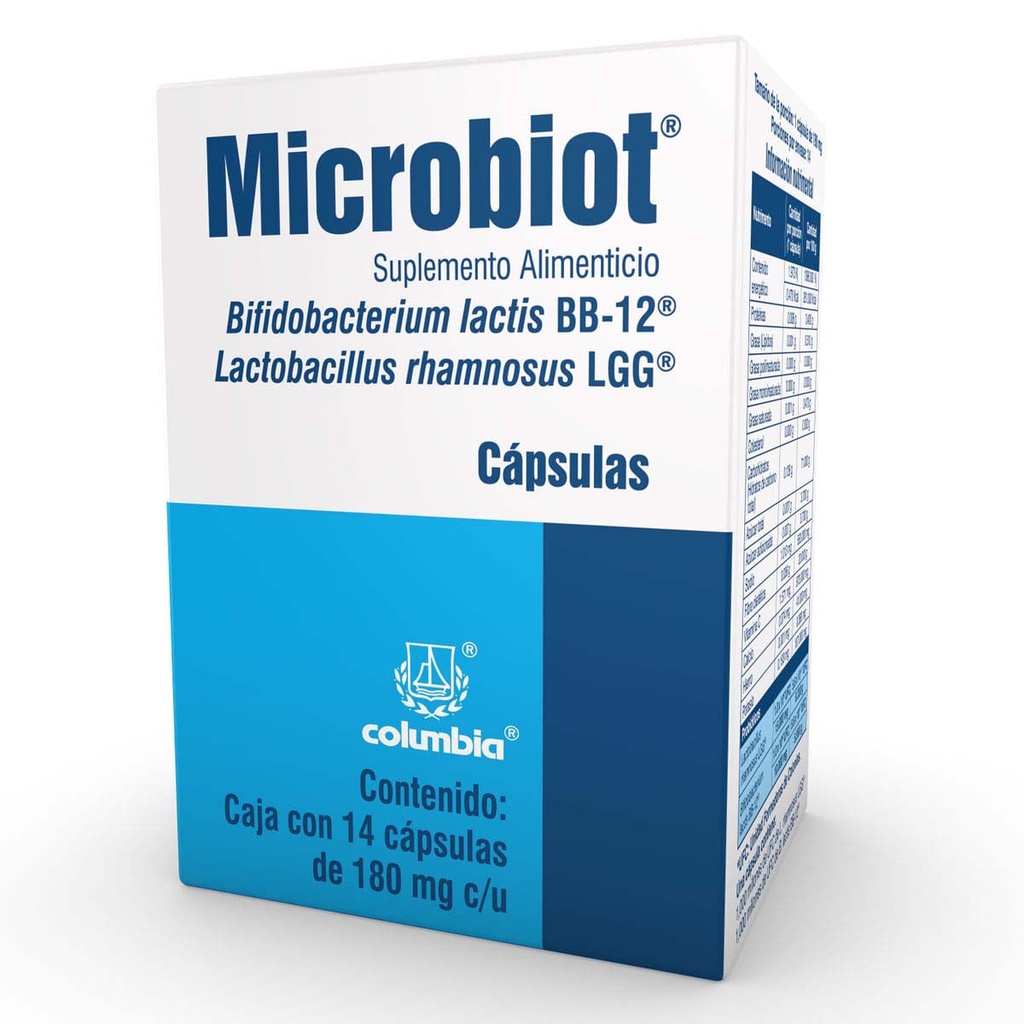 MICROBIOT 180MG CAPSULAS C/14