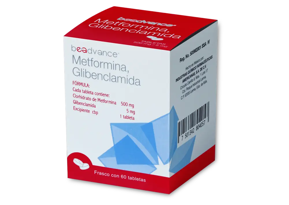 METFORMINA/GLIBENCLAMIDA BEADVANCE 500/5MG TABLETAS C/60 (GI)