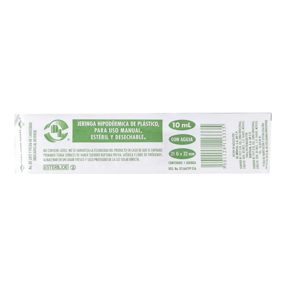 JERINGA DESECHABLE DL 10 ML 21X32 MM PZA