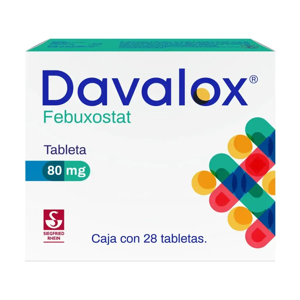 DAVALOX 80 MG - CAJA CON 28 TABLETAS (FEBUXOSTAT)